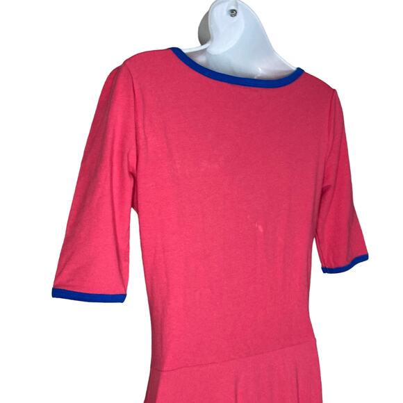 LuLaRoe Medium Ana Maxi Extra Long Dress Perfect For Tall Women Pink Fit Flare - Picture 12 of 16